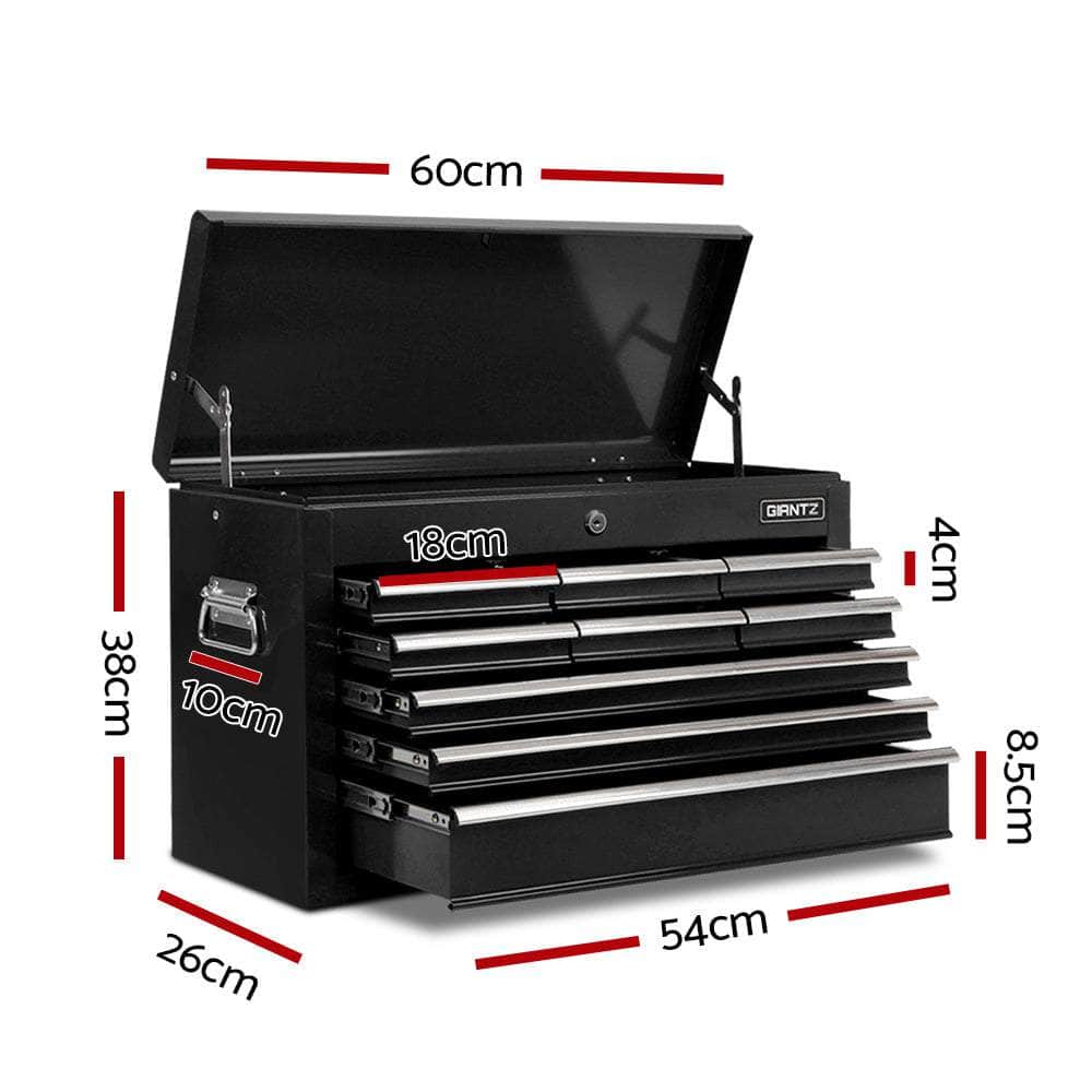 9 Drawer Tool Box Cabinet Chest Toolbox Storage Garage Organiser Black