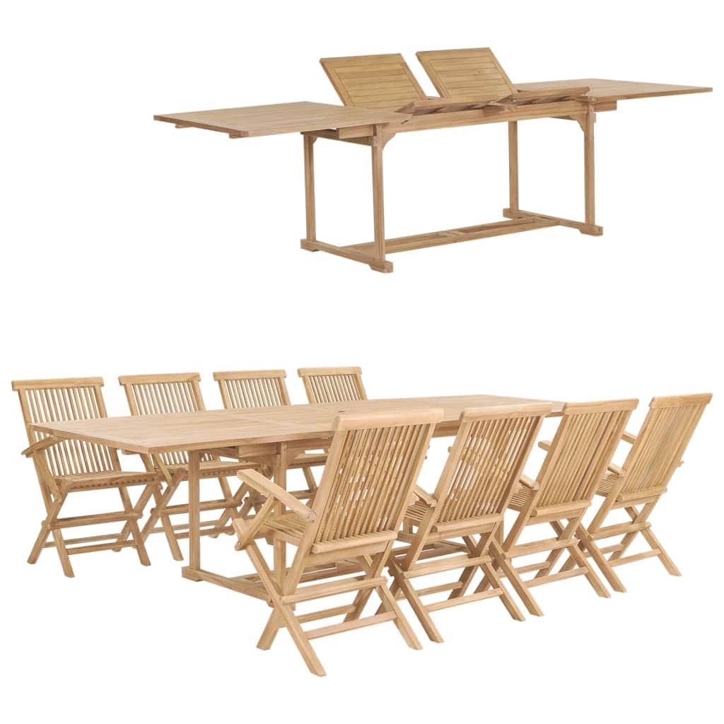9 Piece Garden Dining Set/ Solid Teak Wood