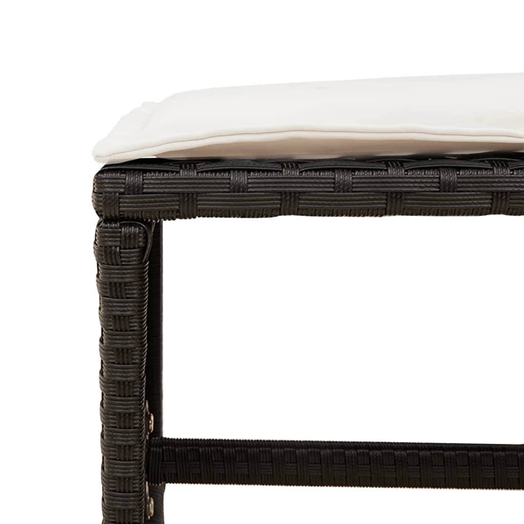 9-Piece Garden Dining Set with Cushions Black Poly Rattan