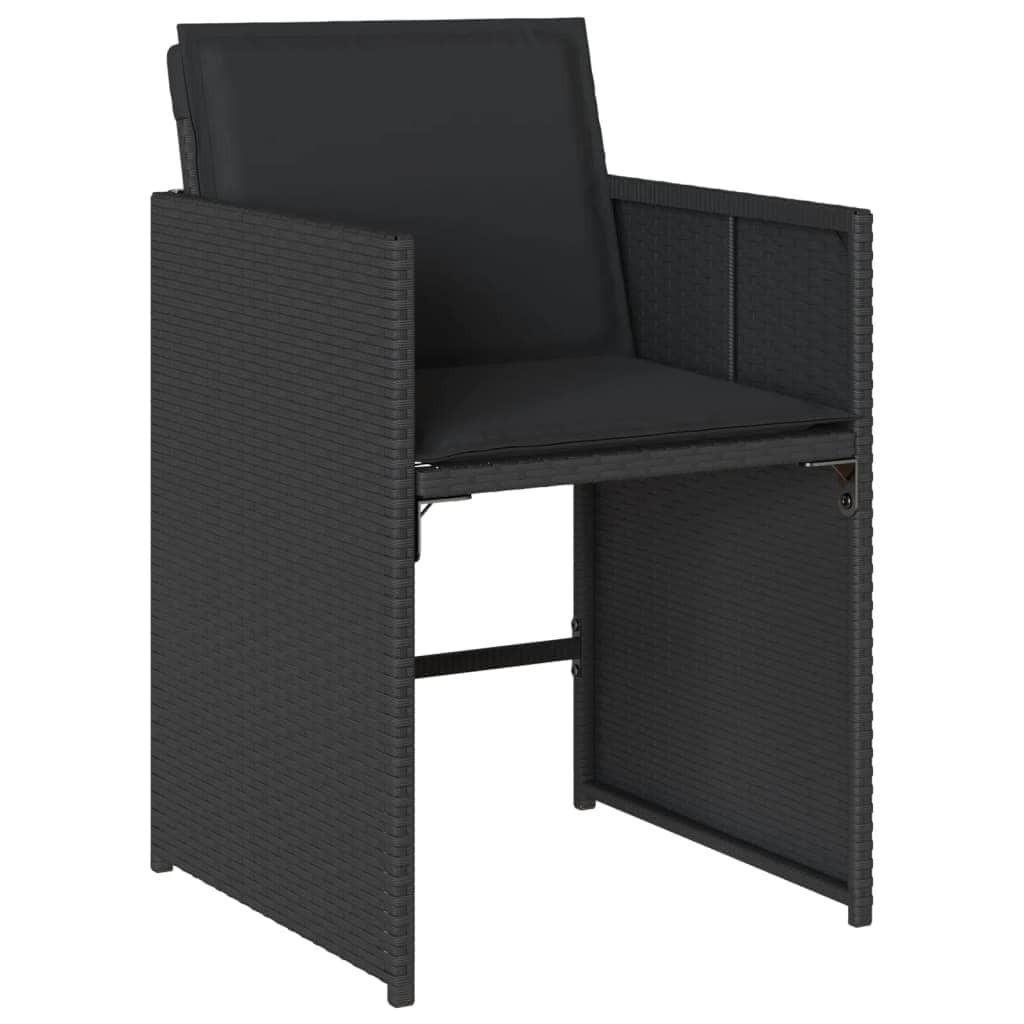 9-Piece Grey Poly Rattan Garden Dining Set with Cushions