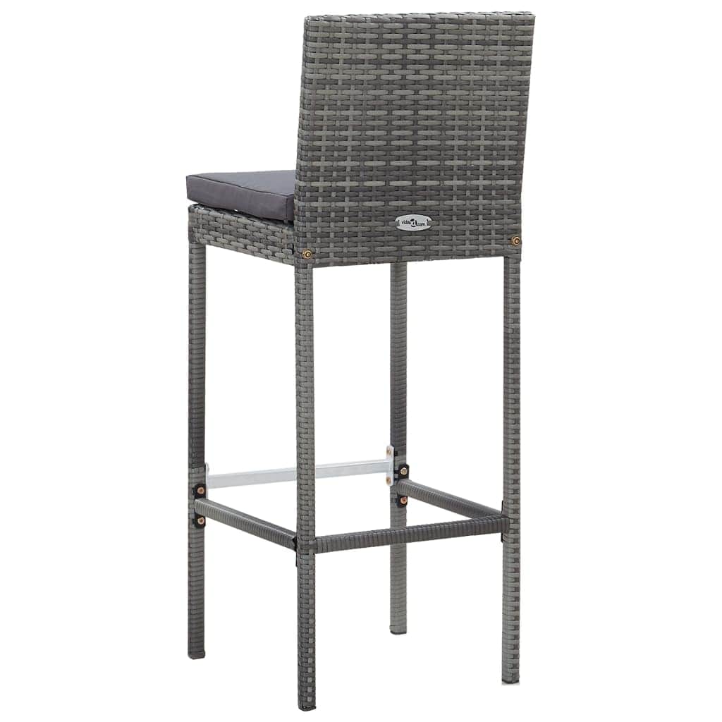 9 Piece Outdoor Bar Set Poly Rattan and Acacia Wood Grey