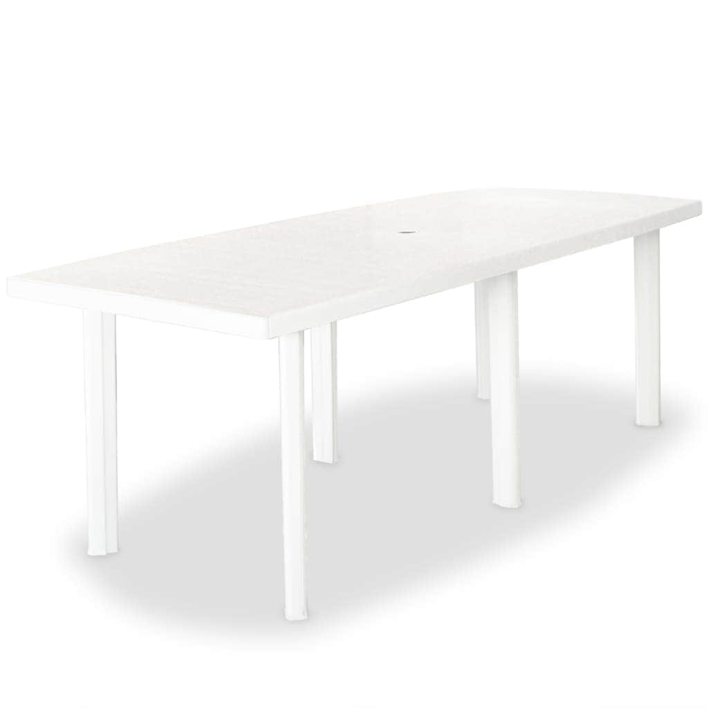 9 Piece Outdoor Dining Set Plastic White