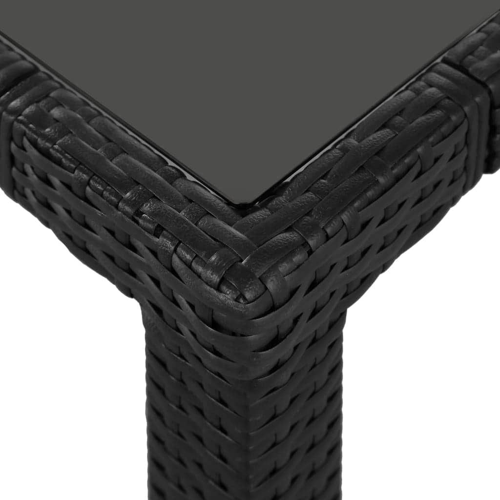 9 Piece Outdoor Dining Set Poly Rattan Black