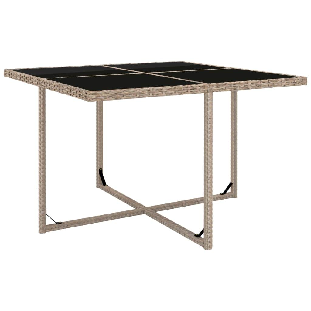 9 Piece Outdoor Dining Set with Cushions Poly Rattan Beige