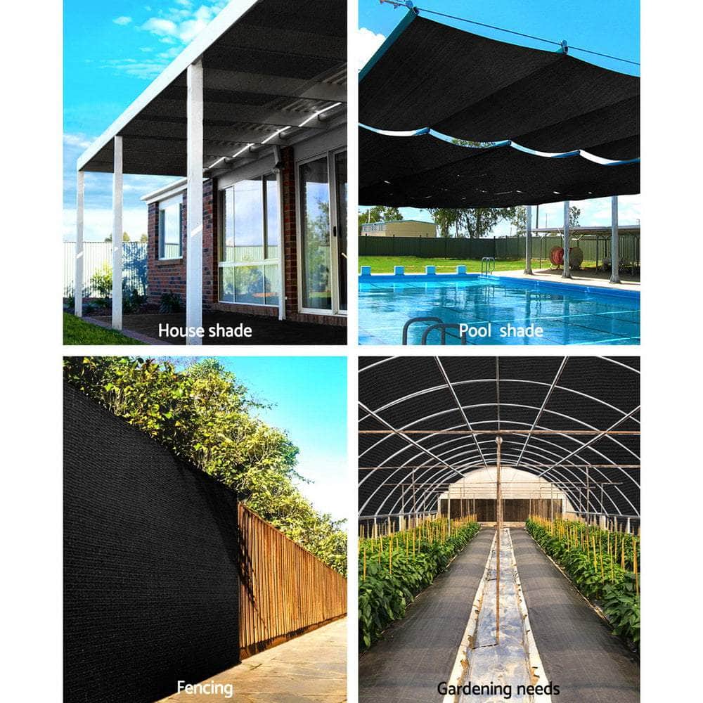 90% Shade Cloth 3.66X20M Shadecloth Sail Heavy Duty Black