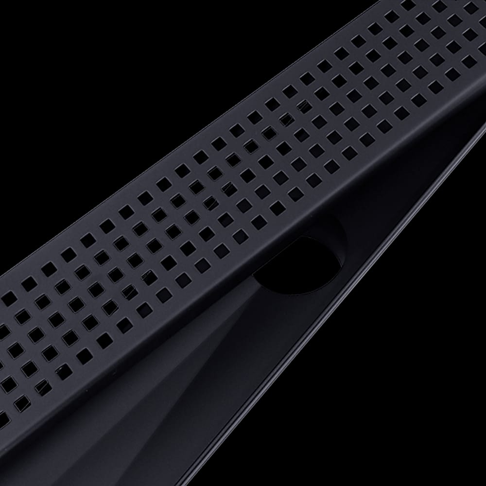 900Mm Black Grate Shower Drain Square Pattern, Bathroom Floor Waste