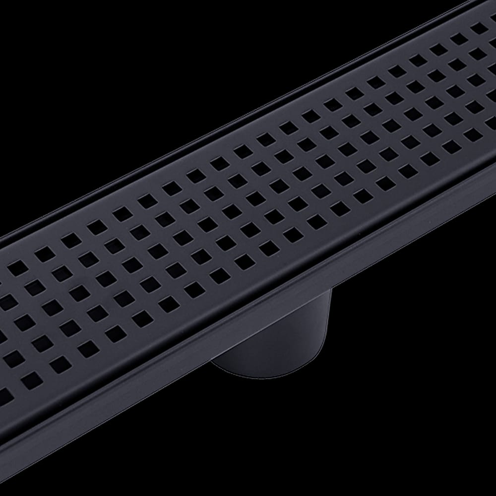 Black colour - 900Mm Black Grate Shower Drain Square Pattern