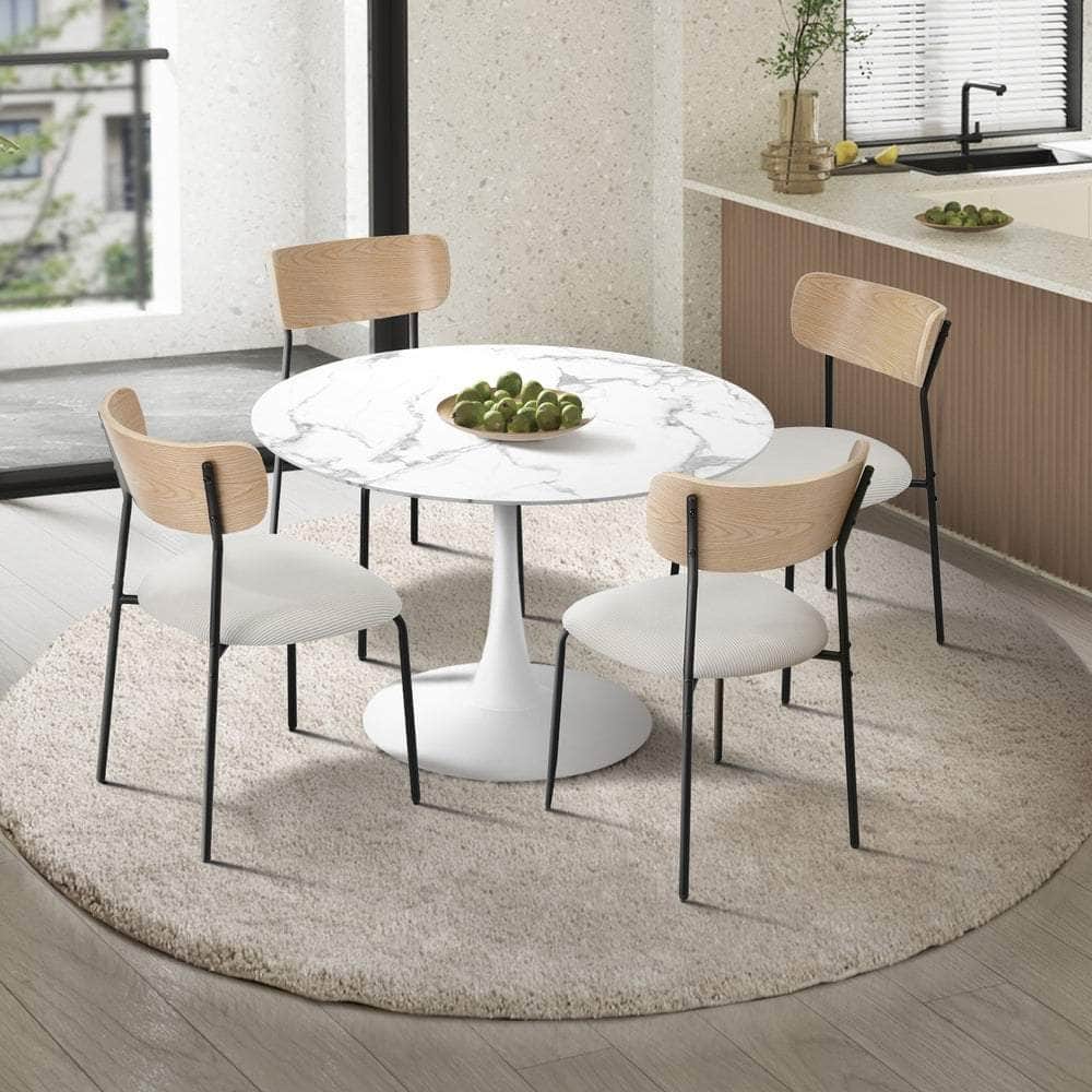 90cm Dining Table and Chairs 4-Seater Kitchen Furniture Set