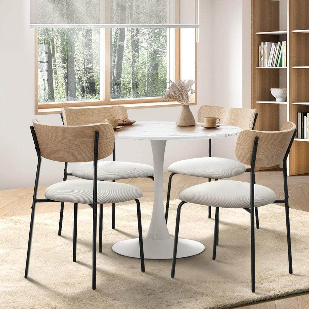 90cm Dining Table and Chairs 4-Seater Kitchen Furniture Set