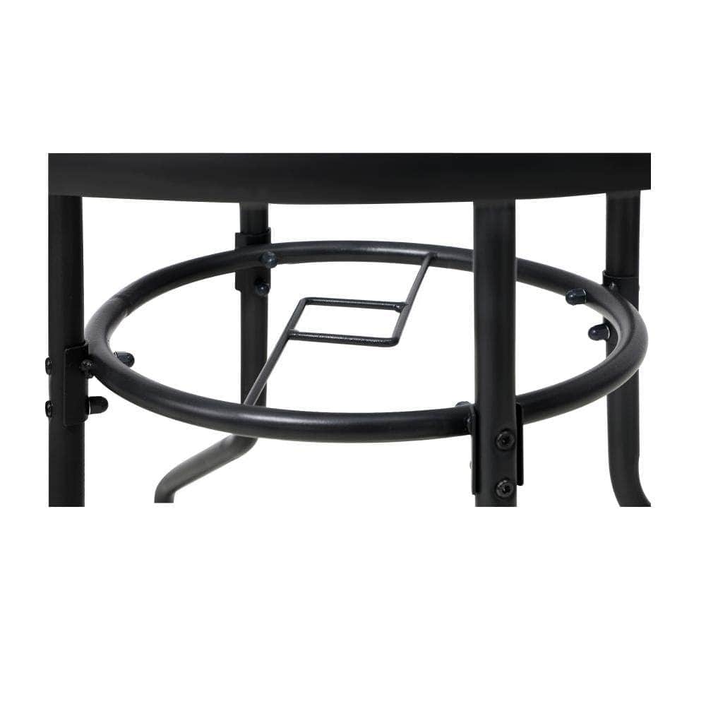 90cm Outdoor Dining Glass Table Round Patio Furniture Bistro Set | 90Cm