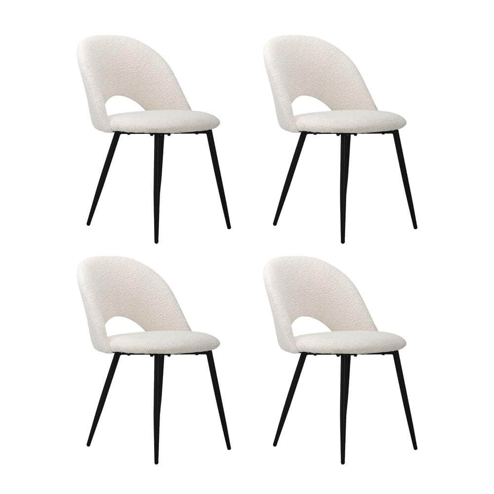 90cm Round Dining Table with 4PCS Chairs White and Black