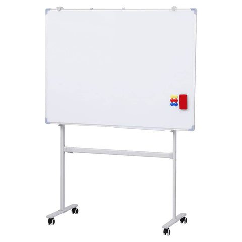 90X120Cm Standing Magnetic Whiteboard With Wheels