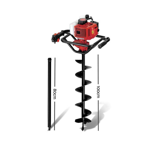 92Cc Post Hole Digger 200Mm Petrol Drill Extension Bits Auger