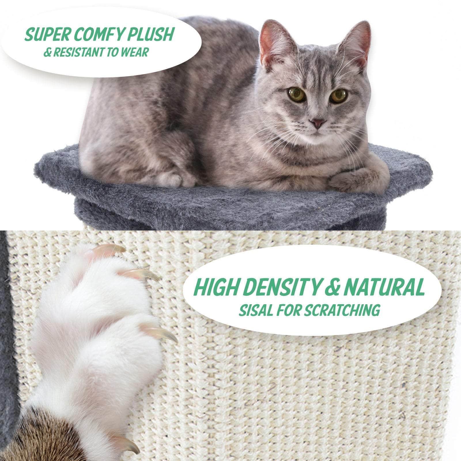 92Cm Grey Cat Tree Noppo Multi Level Scratcher