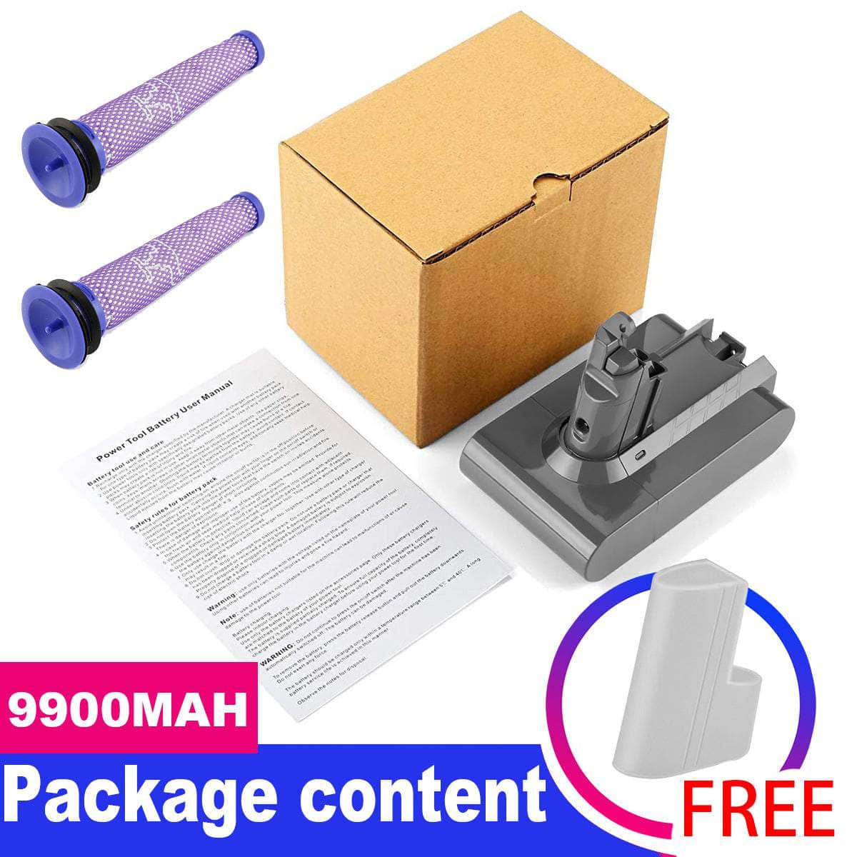 9900MAH For Dyson V6 Battery v6 Animal