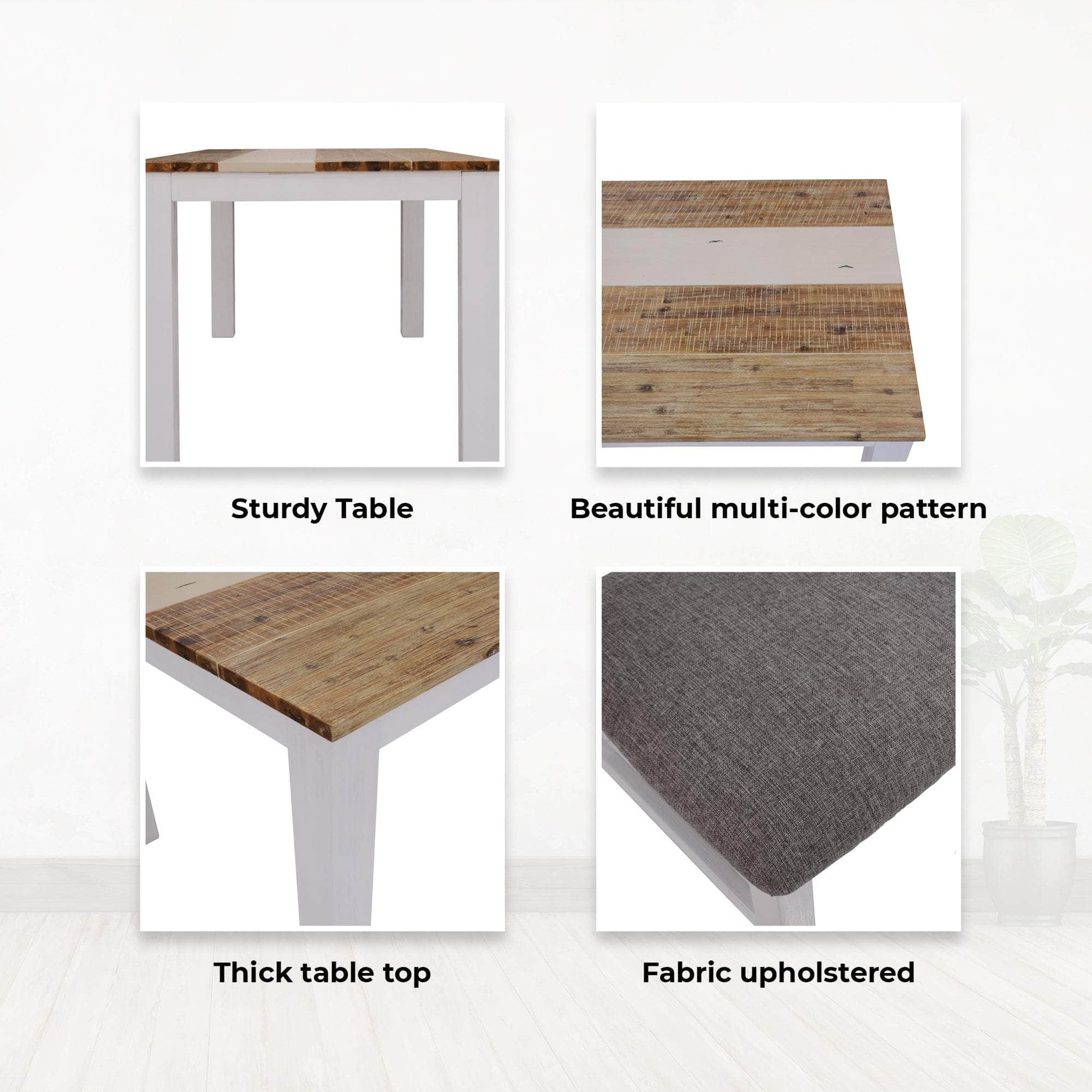 9Pc Dining Set 200Cm Table 8 Chair Solid Acacia Wood Timber -Multi Color