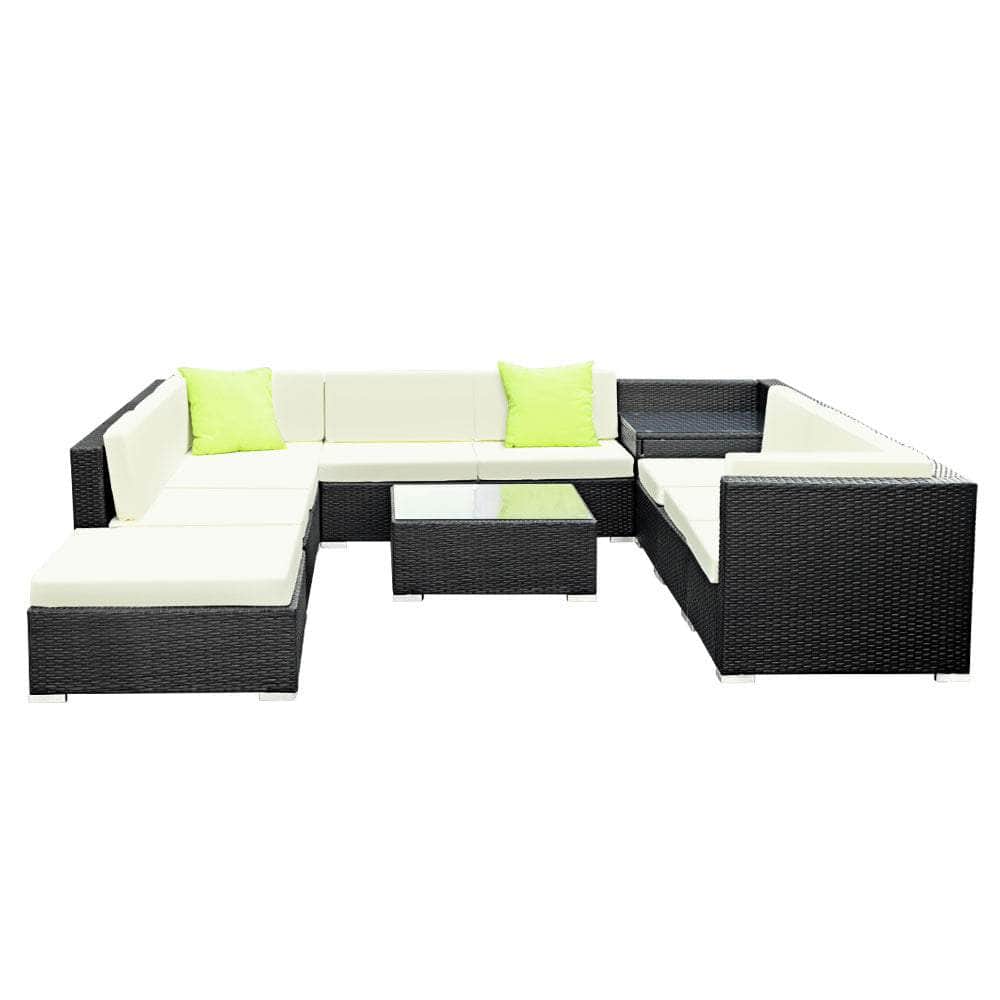 9PC Outdoor Furniture Sofa Set Wicker Garden Patio Pool Lounge