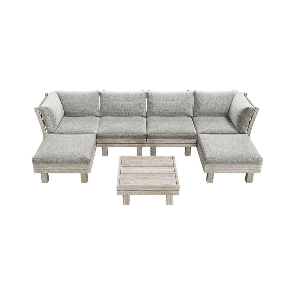 9PCS 7PCS Outdoor Sofa Set Wooden Lounge Setting Table Chair