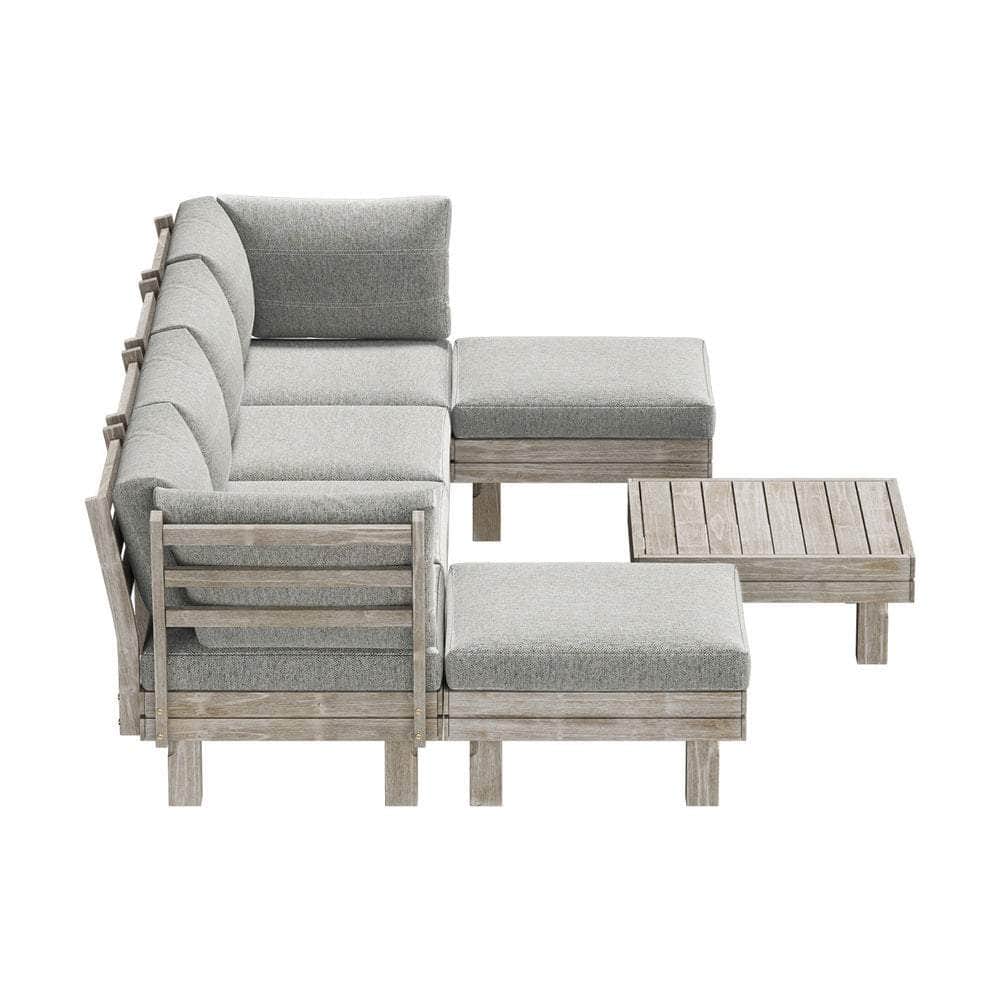 9PCS 7PCS Outdoor Sofa Set Wooden Lounge Setting Table Chair