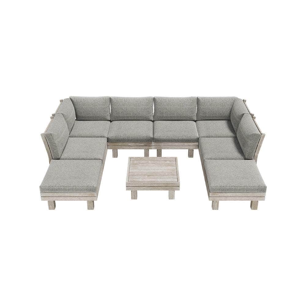 9PCS 7PCS Outdoor Sofa Set Wooden Lounge Setting Table Chair