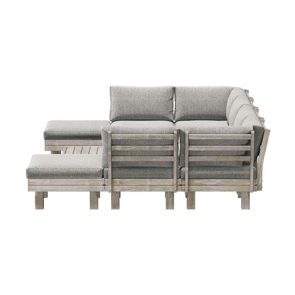9PCS 7PCS Outdoor Sofa Set Wooden Lounge Setting Table Chair