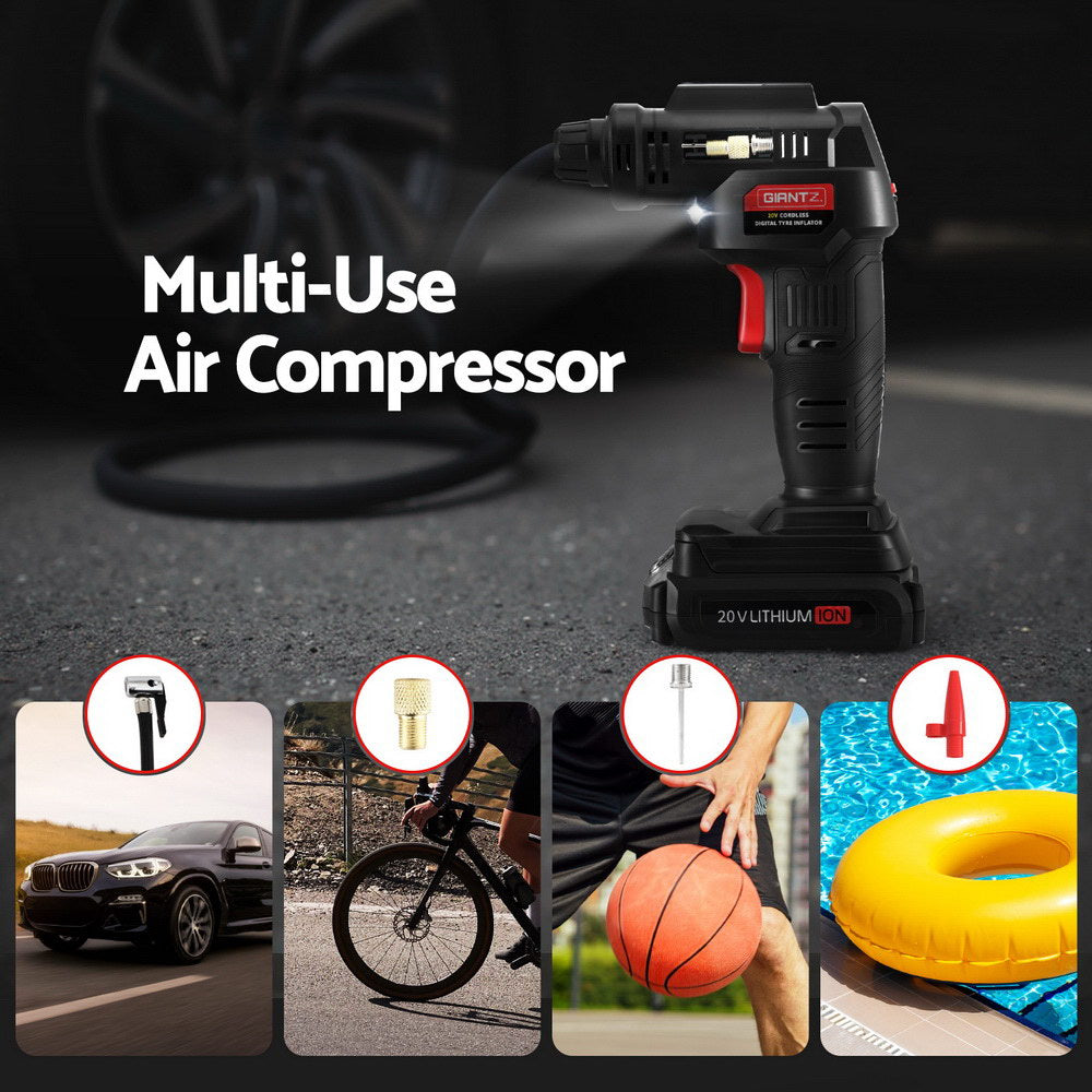 Portable 20V Tire Air Compressor 120PSI Fast Digital Display LED Light, Air Compressors - photo 7