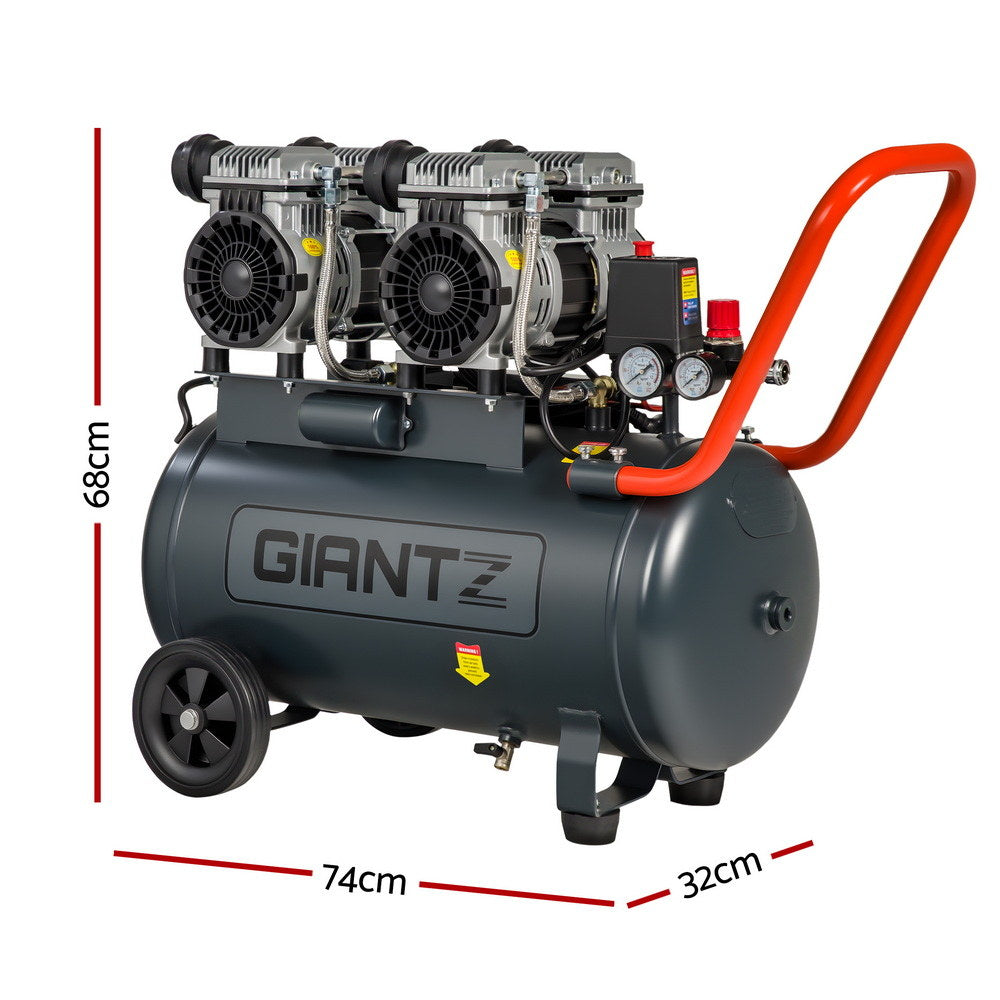 50L Air Compressor Quiet 3.0Hp Oil-Free Portable Tyre Inflator