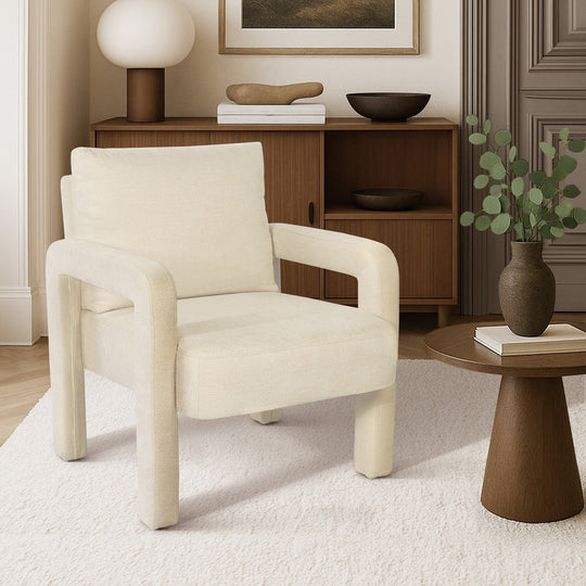 Armchair Velvet Accent Chairs 1 Seater Lounge Sofa Chair Beige/Green/Grey