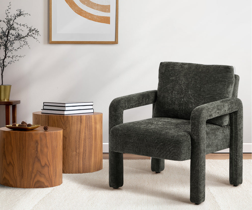 2x Velvet Armchair Accent Chair 1 Seater Lounge Sofa Beige/Grey/Green Upholstered Seating