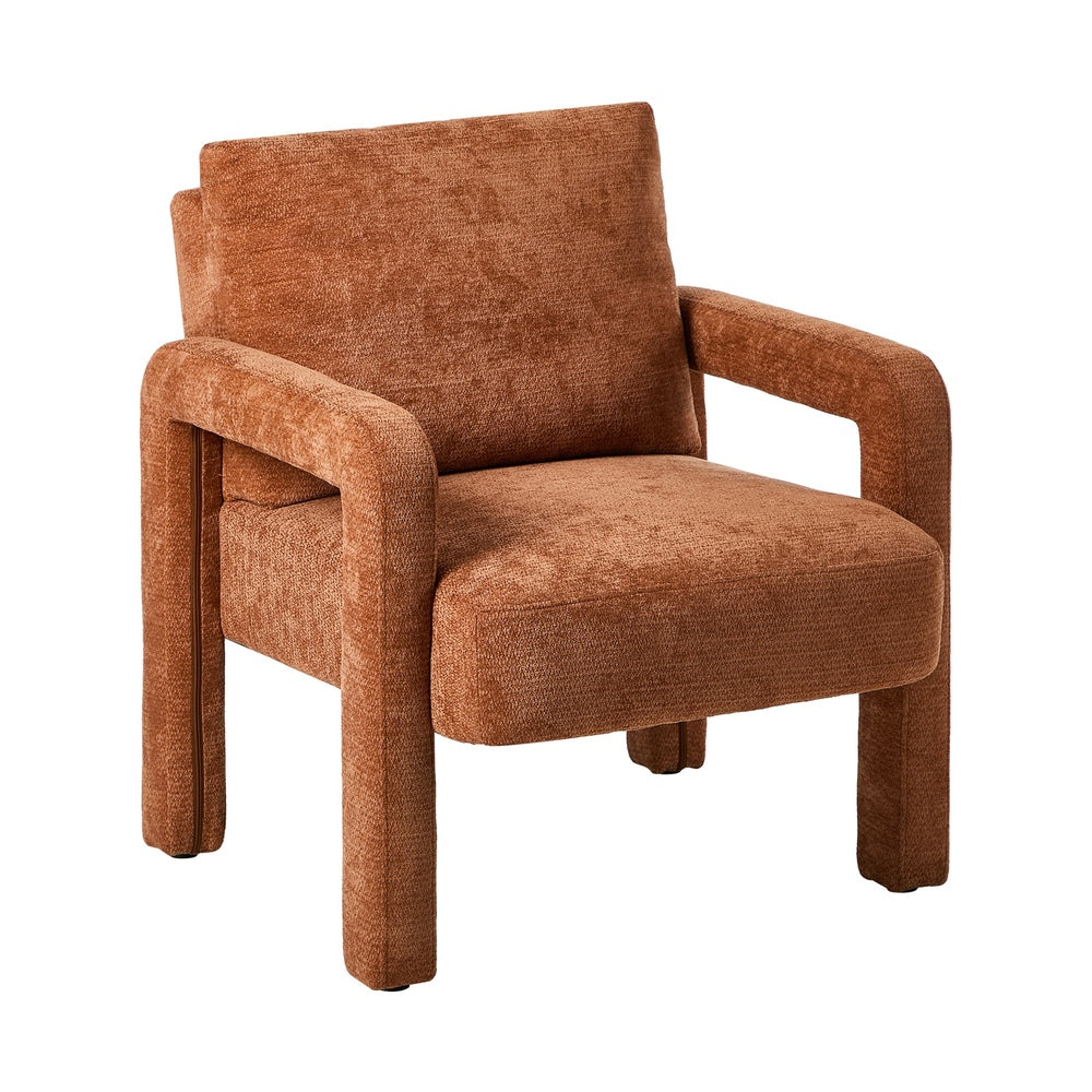 Armchair Velvet Chairs 1 Seater Lounge Sofa Chair Orange
