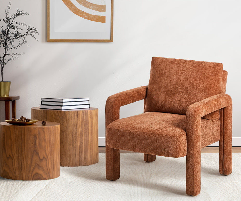 Armchair Velvet Chairs 1 Seater Lounge Sofa Chair Orange