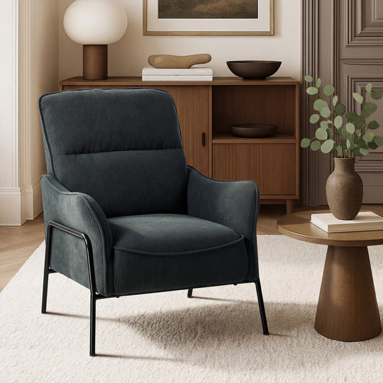 Accent Armchair Lounge Collection High Back Velvet Fabric