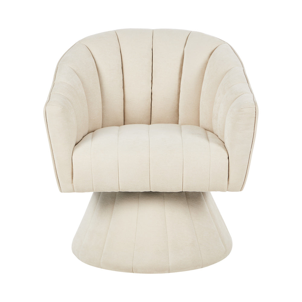 Swivel Armchair Linen Fabric Beige | Simpledeals