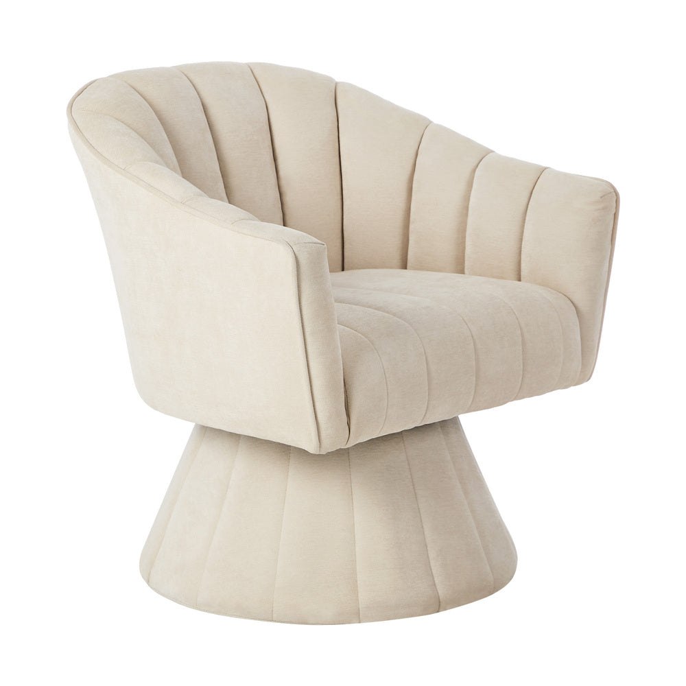 Swivel Armchair Linen Fabric Beige | Simpledeals