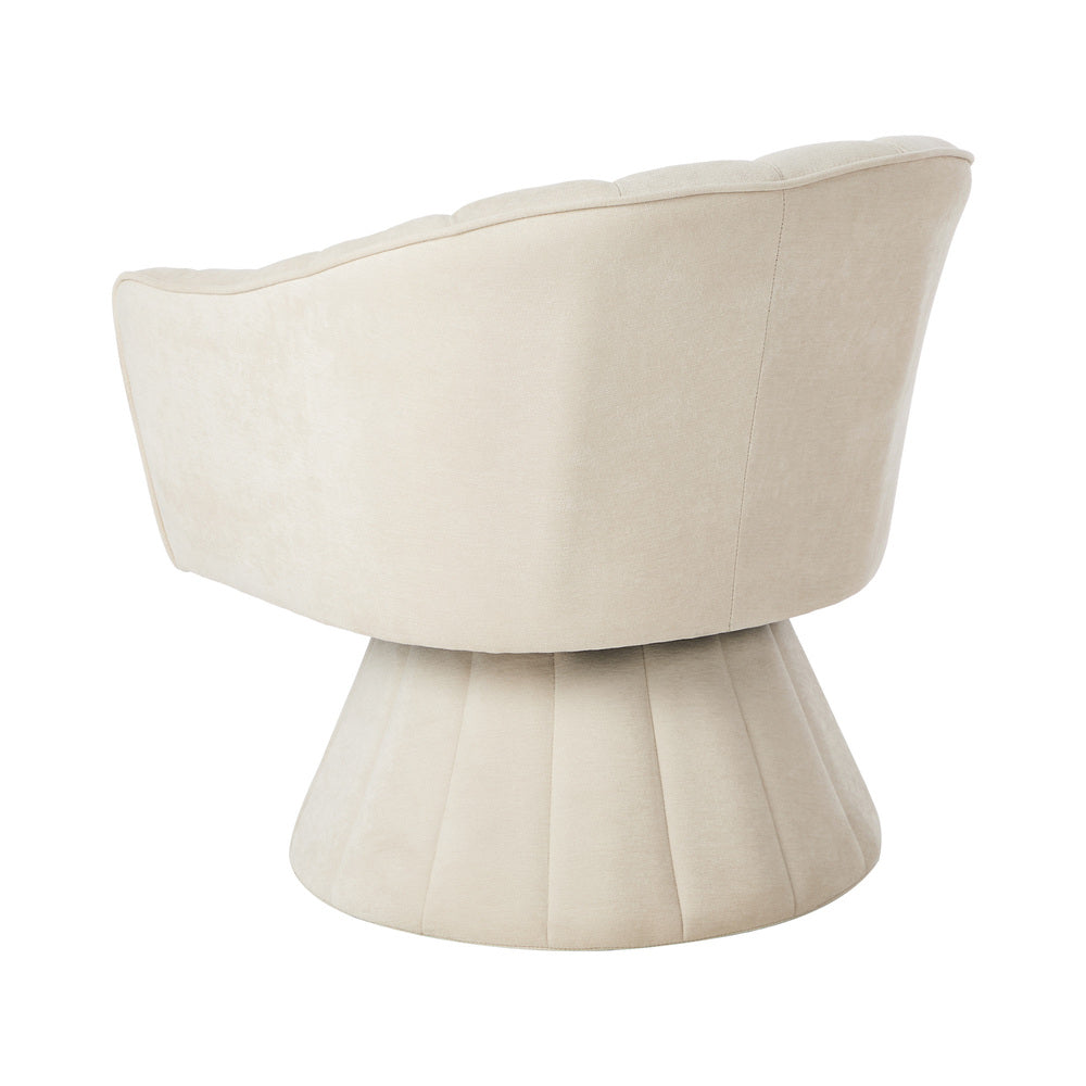 Swivel Armchair Linen Fabric Beige | Simpledeals