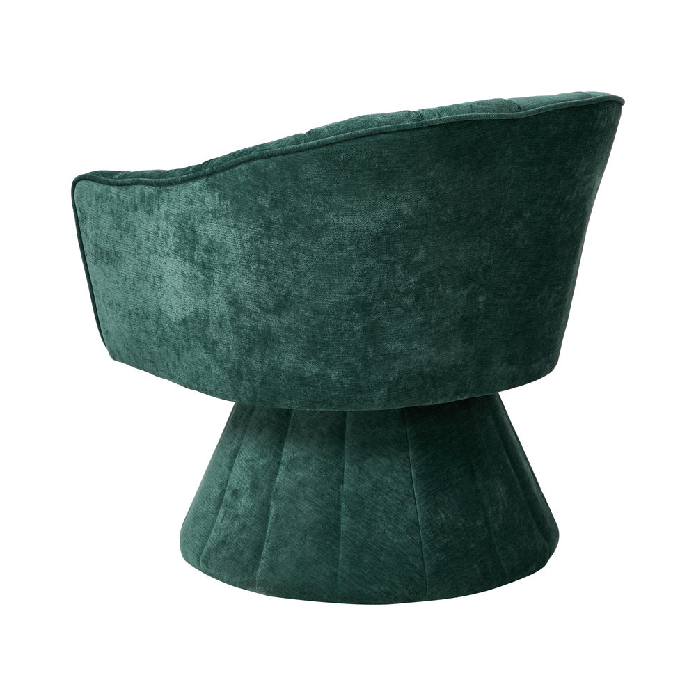 2x Swivel Armchair Linen Fabric Lounge Chair Accent Green