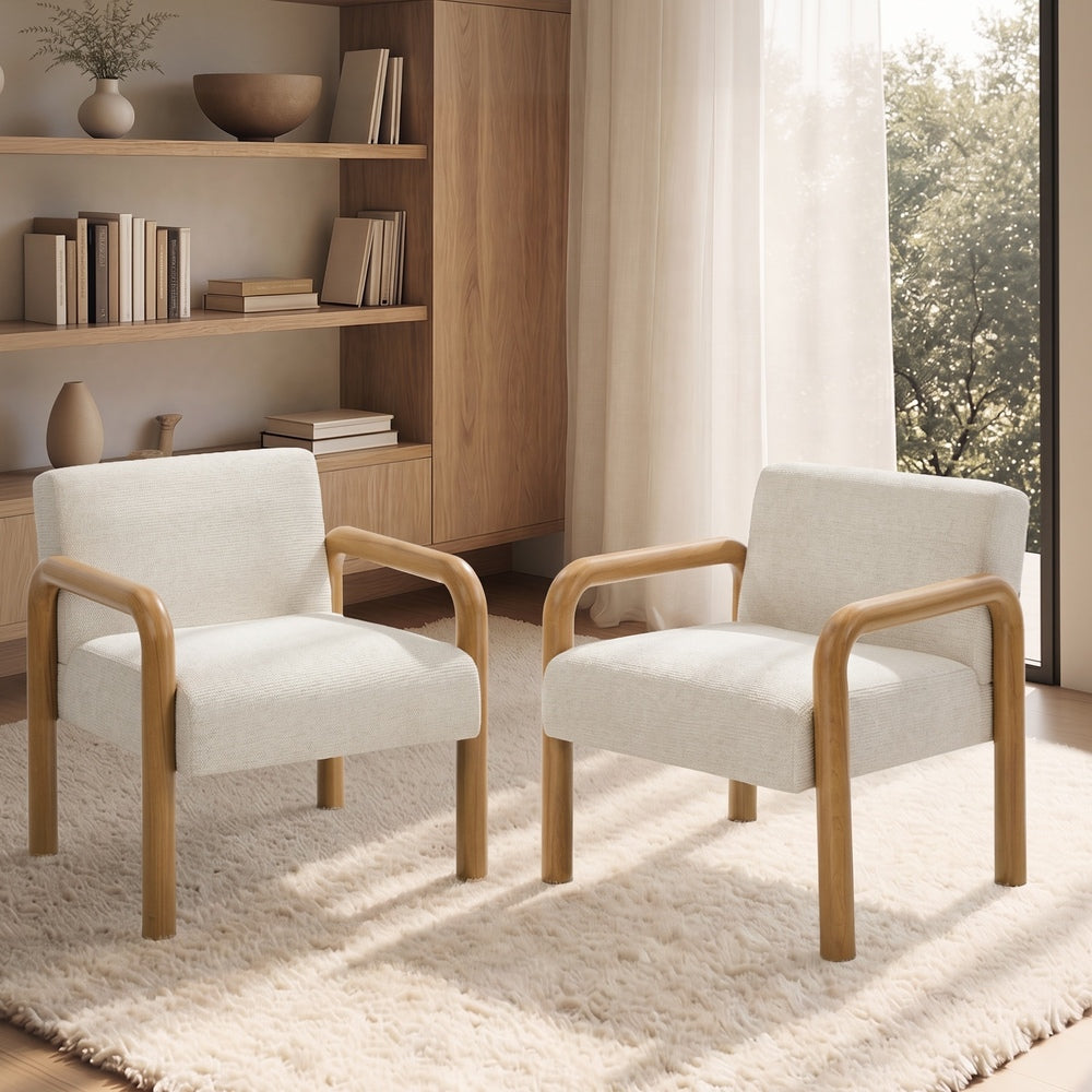 Accent Armchair Beige Lounge 67x71x75cm