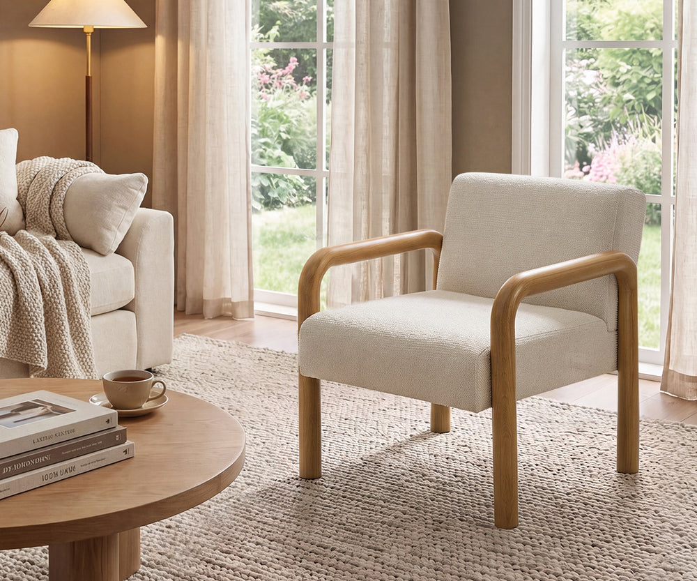 Accent Armchair Beige Lounge 67x71x75cm