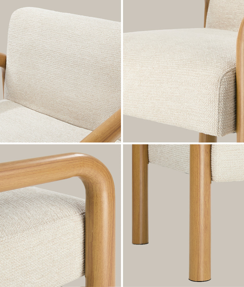 Accent Armchair Beige Lounge 67x71x75cm