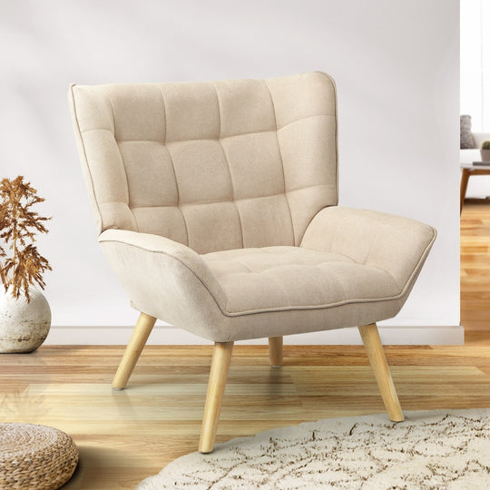 Armchair Accent Chairs Sofa Lounge Fabric Upholstered Tub