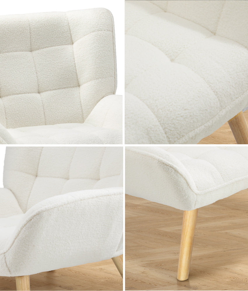 Armchair Sofa Lounge Fabric/Sherpa Upholstered Tub