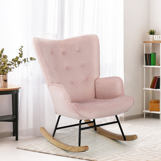 Luxurious Nursing Armchair: Rocking Bliss in Blue/Pink