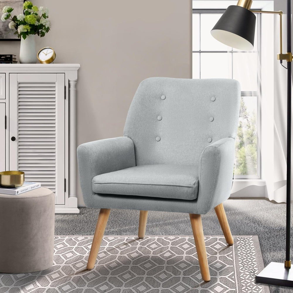 Armchair Linen Fabric Beige