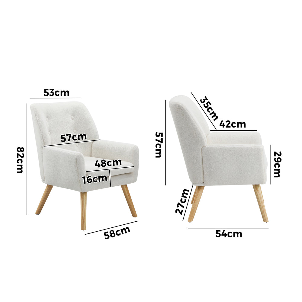 Armchair Linen Fabric Beige