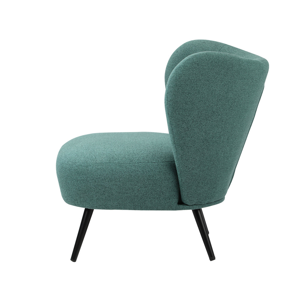 Armchair with Lumbar Pillow Wingback Polyester linen Green