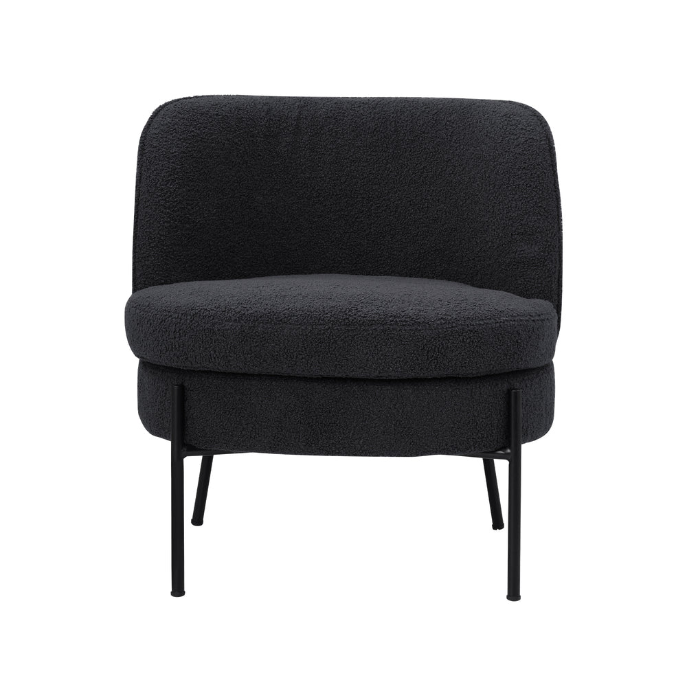 Boucle Armchair Wide Padded Seat Charcoal | Simpledeals
