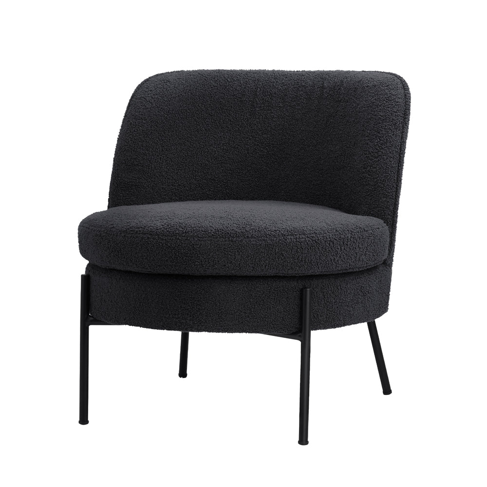 Boucle Armchair Wide Padded Seat Charcoal | Simpledeals