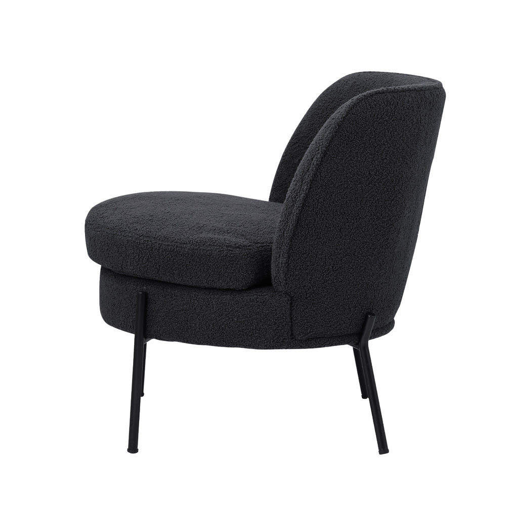 Boucle Armchair Wide Padded Seat Charcoal | Simpledeals