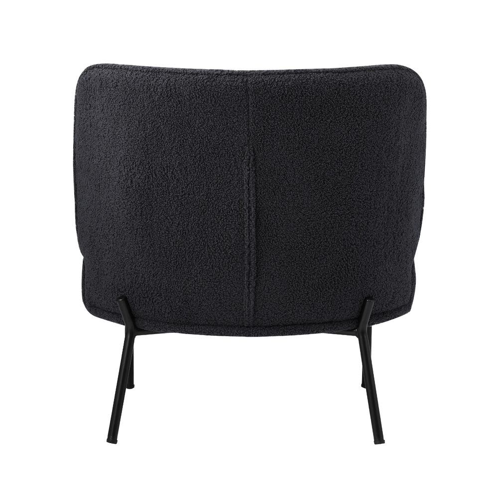 Boucle Armchair Wide Padded Seat Charcoal | Simpledeals