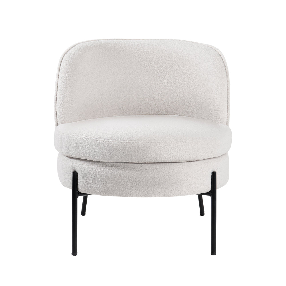 Boucle Armchair Wide Padded Seat White | Simpledeals